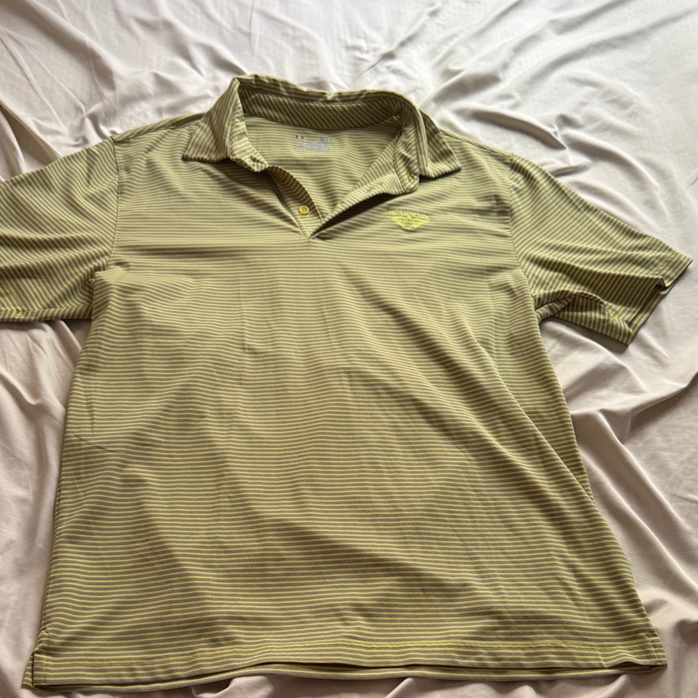 Under Armour Men's Polo Shirt - Yellow Stripes